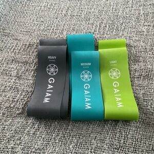 GAIAM Loop Resistance Bands in Gray, Teal, Lime Green